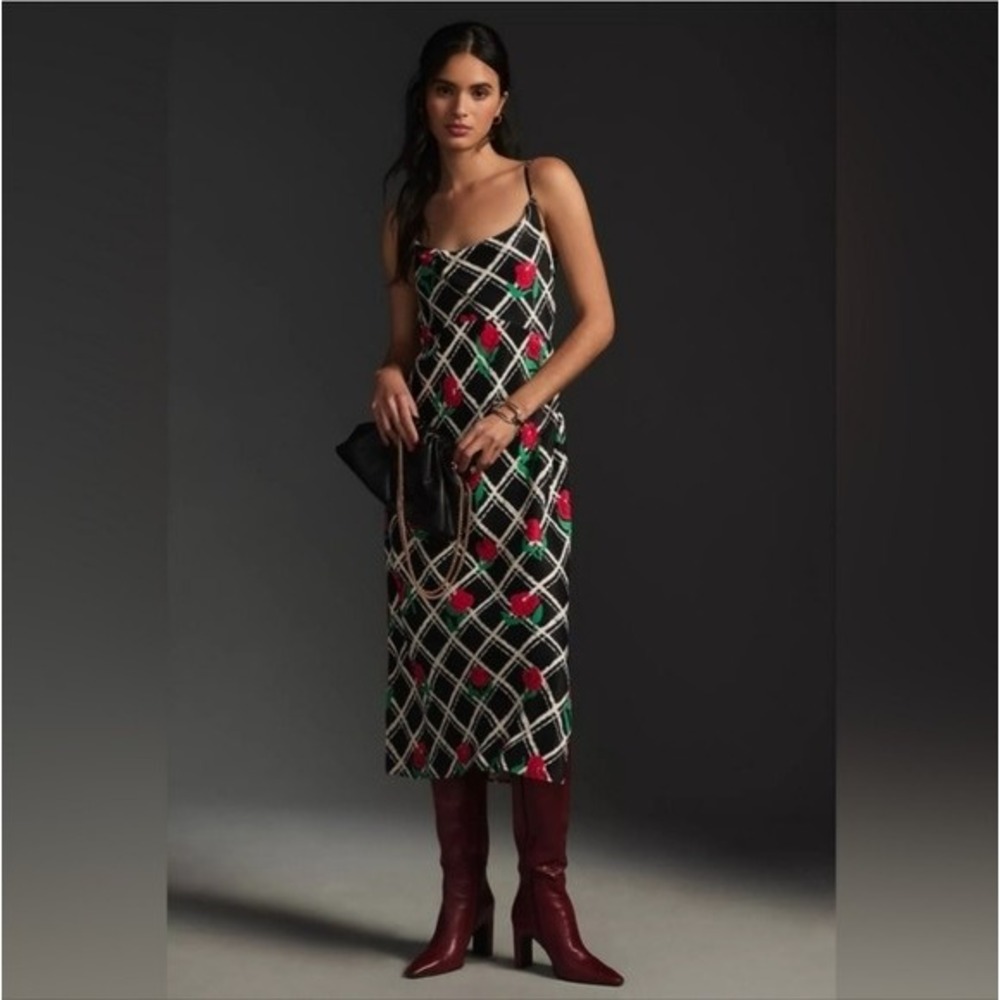 by Anthropologie Elyse Rose‎ Slip Dress Size Small Petite